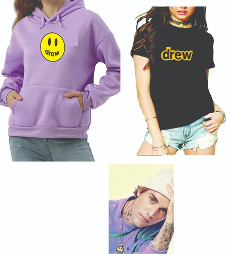 Sudadera Morada Playera Y Cojin Justin Bieber