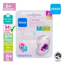 Comprar 2 Chupones Para Bebés Animal 6+ Caja Esterilizadora Mam