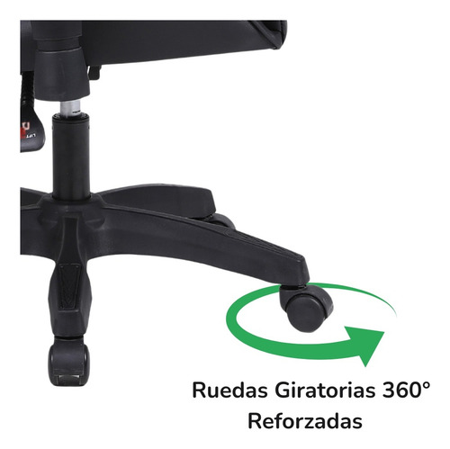 Silla Gamer Ergonomica Hemmel Negro Negra Reclinable 150kg Para Pc Escritorio Altura Ajustable