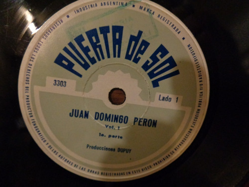 Juan Domingo Peron Vol. 1 Disco Simple Ep Vinilo  D