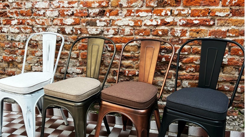 Imagen 3 de 7 de Almohadones Para Sillas Tolix Lino Tapicero Pequeño Taller