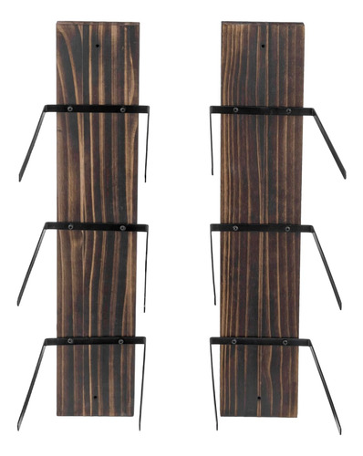 - Perchero Rústico De Madera Maciza Quemada Ganchos In...