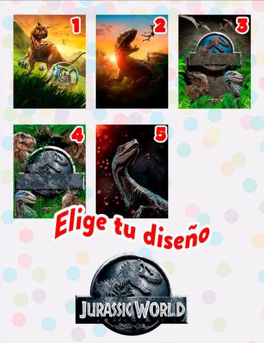 Morralitos Dulceros Fiesta Jurassic World Personalizados 20u