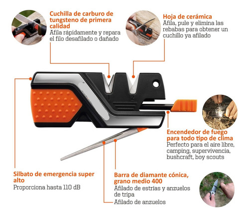 Bc 101n Afilador De Cuchillos De Bolsillo 6 En 1, Afilar Y