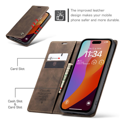 Funda De Cuero Tipo Billetera Con Ranura For Tarjetas For Samsung A06
