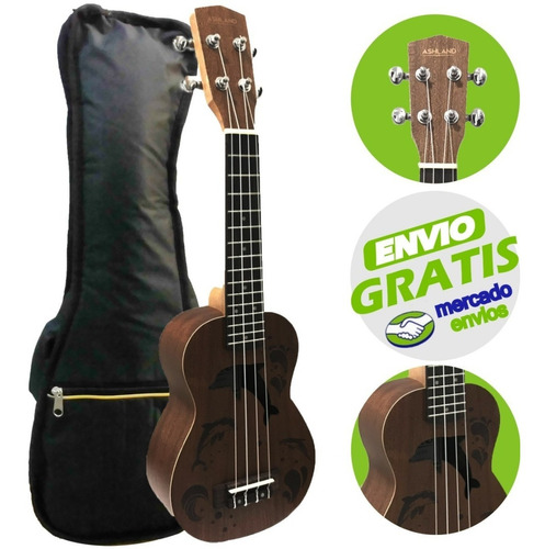 Ukelele Soprano Ashland Uk187s Con Funda Acolchada La Roca