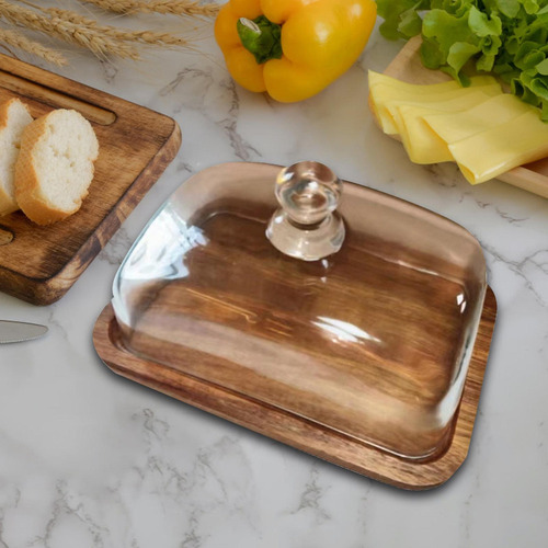 Cúpula De Cristal Para Postre Con Base, Bandeja Para Tartas