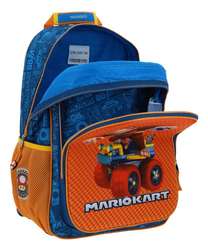 Mochila Grande Escolar Chenson Super Mario Kart Krap Para Niño Primaria Color Azul Diseño De La Tela Termoformado
