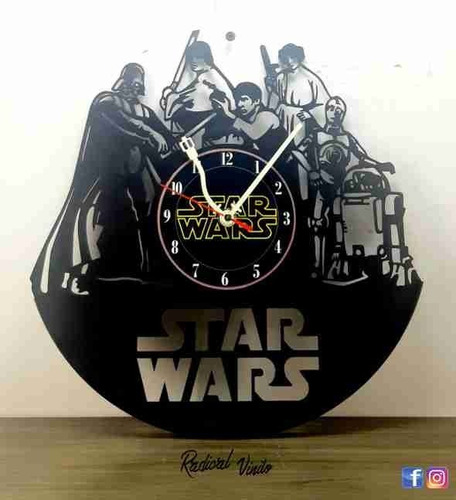 Reloj De Vinilo Star Wars Luke Dark Vader Regalos Decoracion