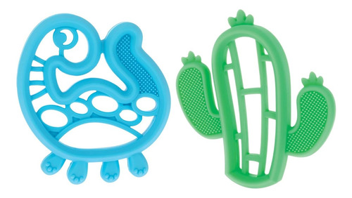 Nuby Mini Juego De Mordedores De Silicona - Paquete De 2 Mor