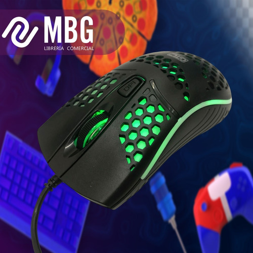 Imagen 4 de 6 de Mouse Gamer Gtc Mgg-016 Gaming Luz Led Rgb 1600 Dpi