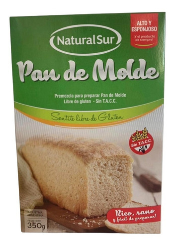 Premezcla Natural Sur Pan De Molde Libre De Gluten X 350 Gr