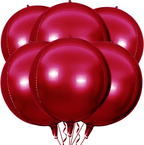 15 Pcs Globos De Lámina Metálica 4d De 22 Pulgadas Color Vino Tinto