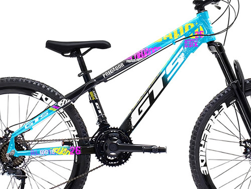 Bicicleta De Grau Gts Predador 21v Aro 26 Disco Mecânico Cor Preto/azul Tamanho Do Quadro 13