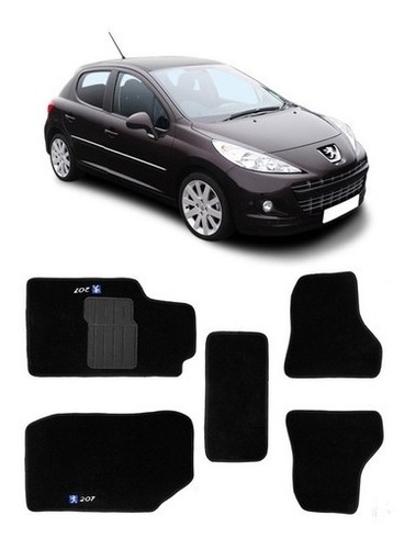 Tapete Peugeot 207 Bordado Com Logo