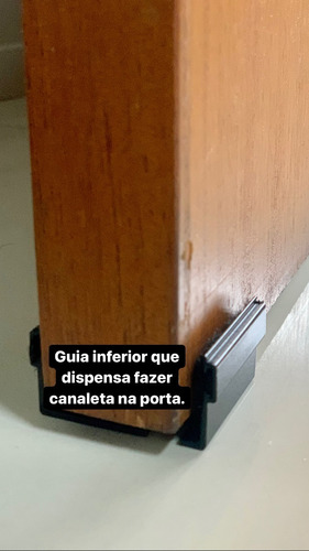 Kit Para Porta De Correr Alumínio Preto Fosco Trilho 1,5m