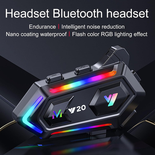 Auriculares Bluetooth Rgb Para Casco Motocicleta Y20