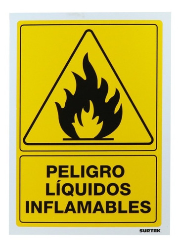 Señal Liquidos Flamables De 25x36 Surtek Ses32 29915178