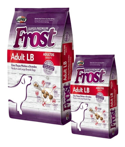 Imagen 1 de 3 de Frost Adulto Lb Raza Media Y Grande 15 Kg + 2kg Con Regalos