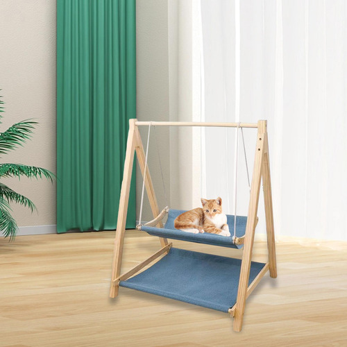 Hamaca Para Mascotas, Cama Elevada Para Azul De Doble Capa