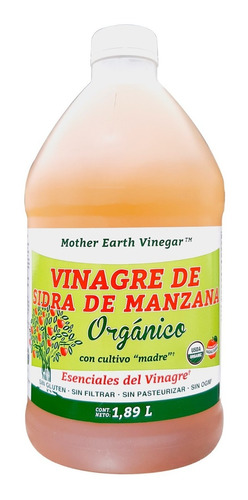 Vinagre De Sidra De Manzana Orgánico 1.89l  Mother´s Eart Se