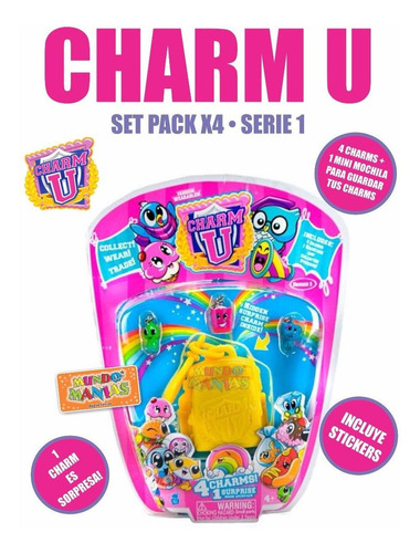 Charm U Pack X4 Dijes Para Pulseras Brazaletes Mundo Manias