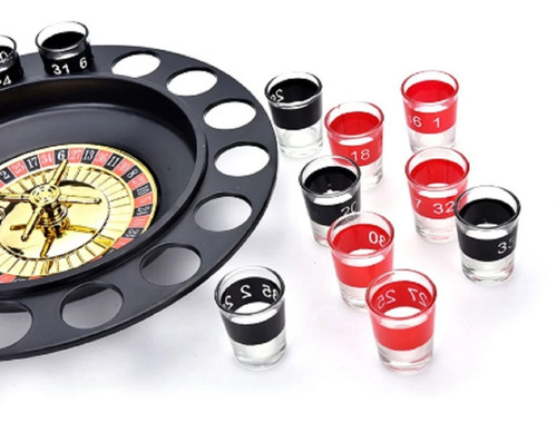 Imagem 1 de 4 de Jogo De Roleta Cassino Shot Drink Com 16 Copos