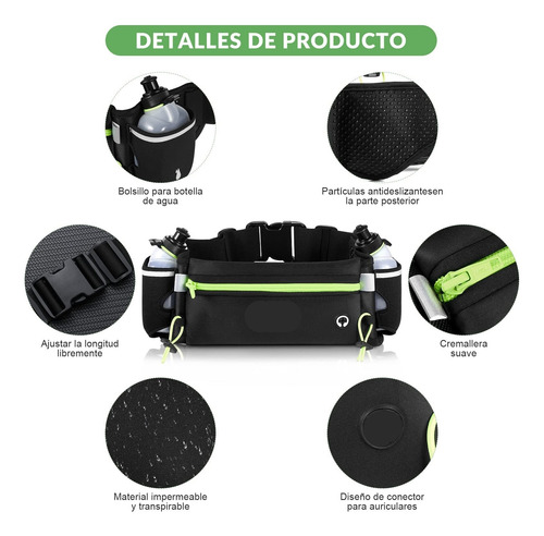 Riñonera Deportiva For Correr Con 2 Botellas De Agua,