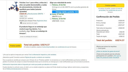 Imagen 9 de 9 de Triciclo Para Niño Niña 3 En 1