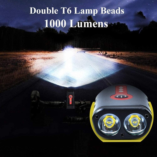 Imagen 3 de 7 de Luz Para Bicicleta Recargable Set Luces Frontal Posterior