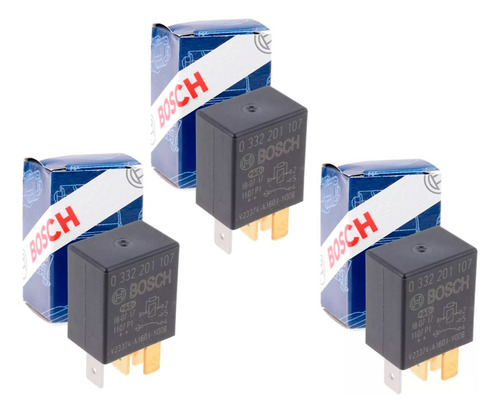 Pack X3 Mini Relay Bosch 12v 30a 5 Pines Rele