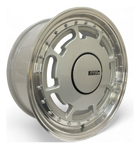 Jogo De Rodas Aro 17 4x100 P-slot Pirelli Gol Saveiro Parati Cor Prata Diamantado 4x100
