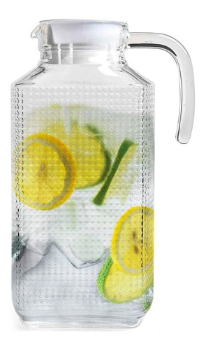 Jarra Vidrio Para Agua C/tapa Para Refrigerador Cristal 1.8l