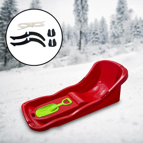 Trineo De Nieve De 92 Cm, Trineo Deslizante De Césped, Rojo