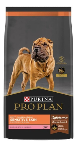 Alimento Pro Plan OptiDerma Sensitive Skin Puppy para perro cachorro todos los tamaños sabor salmón y arroz en bolsa de 13kg