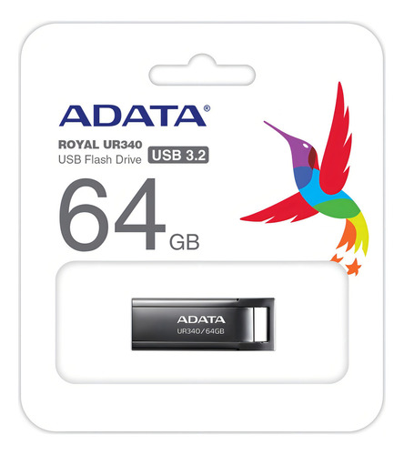 Kit 5 Memoria Usb 64gb Adata 3.0 Aroy-ur340-64gbk Color Gris Oscuro