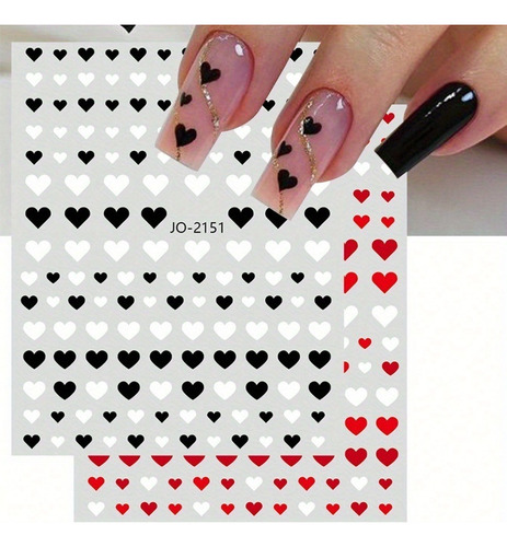 4 Sencillas Pegatinas De Amor For Uñas For El Diseño De