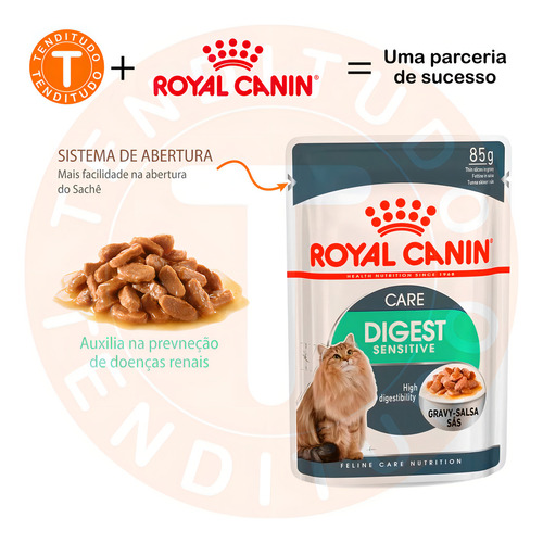 Alimento Úmido Royal Canin Gato Digest Sensitive Sachê 85g