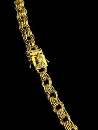 Kit Friso Triplos 12mm Fecho Mão Orando Banhado A Ouro 18k