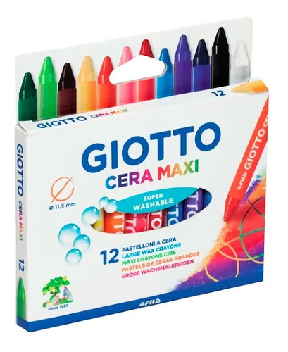 Lápices Cera Maxi 12 Colores Giotto