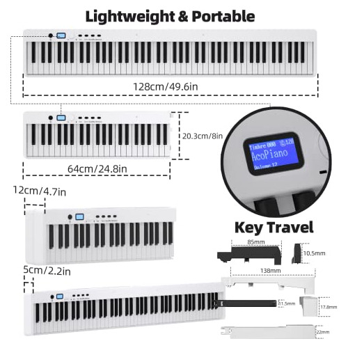 Piano Plegable De 88 Teclas, Teclado De Piano Digital M...