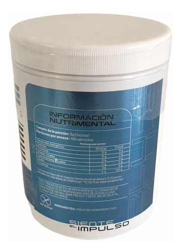 Imagen 4 de 4 de Creatina Monohidratada 500 Gramos 100 Servicios Creatine