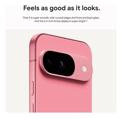 Google Pixel 9 Color Rosa Peonía, 128gb + 12gb Dual Sim Desbloqueado Con Gemini, Sistema De Cámara Trasera Doble, Batería De 24 Horas.