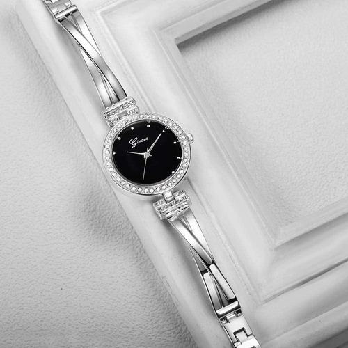 Conjunto De Reloj Y Pulsera Para Mujer, Plata, Analógico