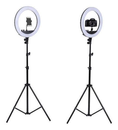 Ring Light Completo Iluminador Portátil 26cm + Tripé 210cm