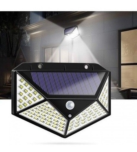 Le Mini Foco Solar 100led Bk100 Sen/mov Gran Angulo Ecoffice