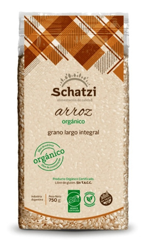 Arroz Integral Orgánico Certificado 750g Schatzi