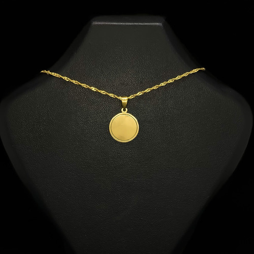 Dije Medalla Para Grabar 1,5 Cm Oro 18k Oro 18k