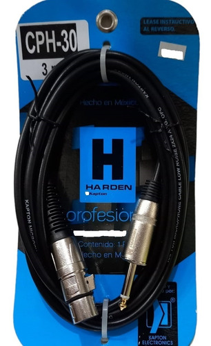 Cable P/microfono Harden 3 M Plug 6.3 Mm A Jack Canon Cph-30