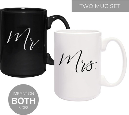 Tazas A Juego Mr And Mrs De Canopy Street, 2 Tazas Gigantes